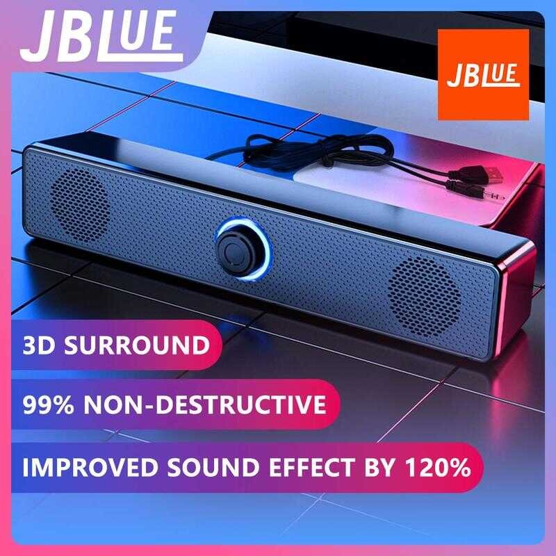 Ue Bluetooth Soundbar Stereo Wired Speaker LED Light Desktop Gaming ...