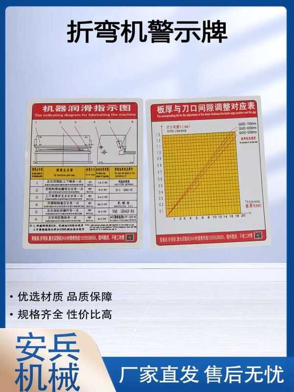 Scissors of bending machines, safety signs, labels, sticks, risk ...