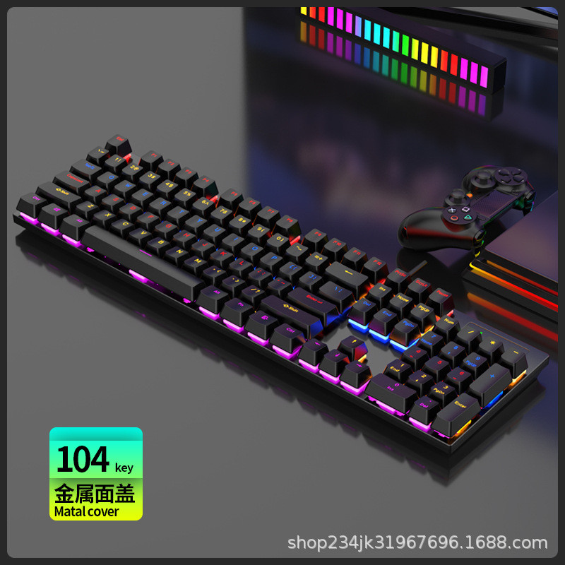 Mechanical Keyboard 104 Key RGB Blue Axis Computer Gaming Keyboard ...