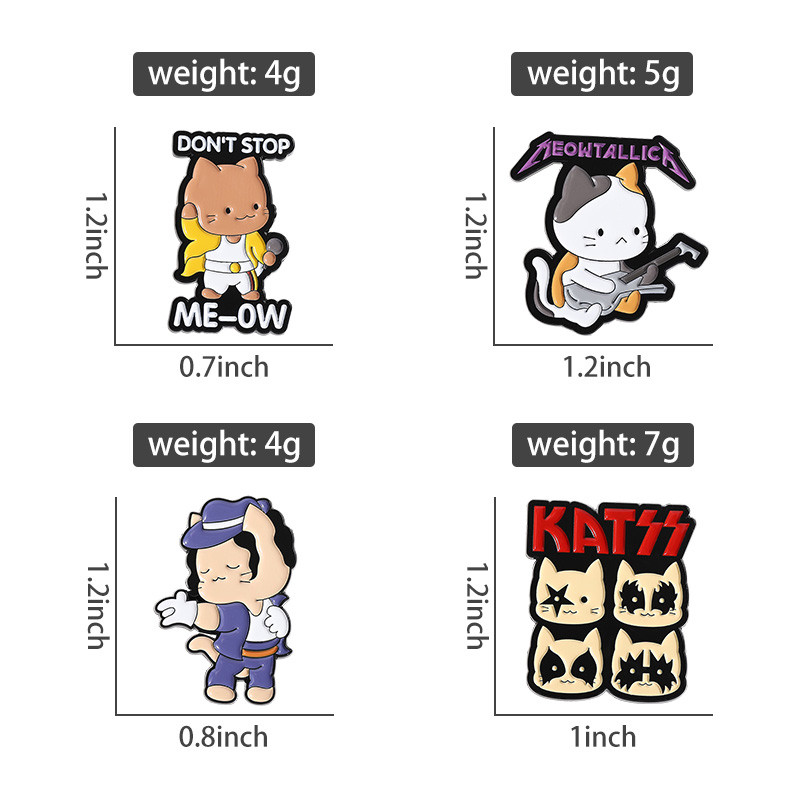 2-7pcs/set Anime Sanrio Melody Kuromi Pin Cute Animal Panda Duck Cat ...