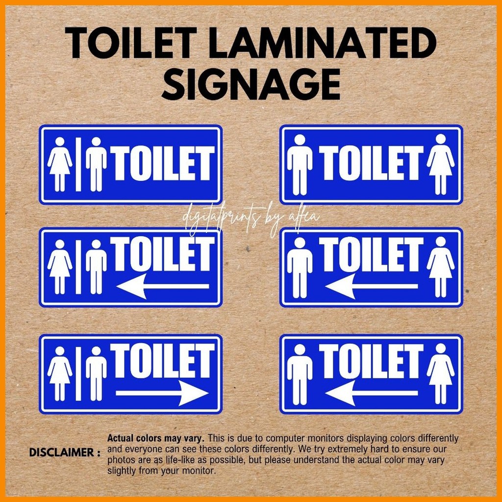 toilet laminated signage | laminated signage toilet door signage ...