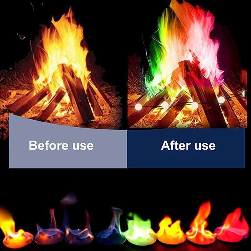 250G Colored Campfire Powder Atmosphere Props Magic Flame Discoloration ...