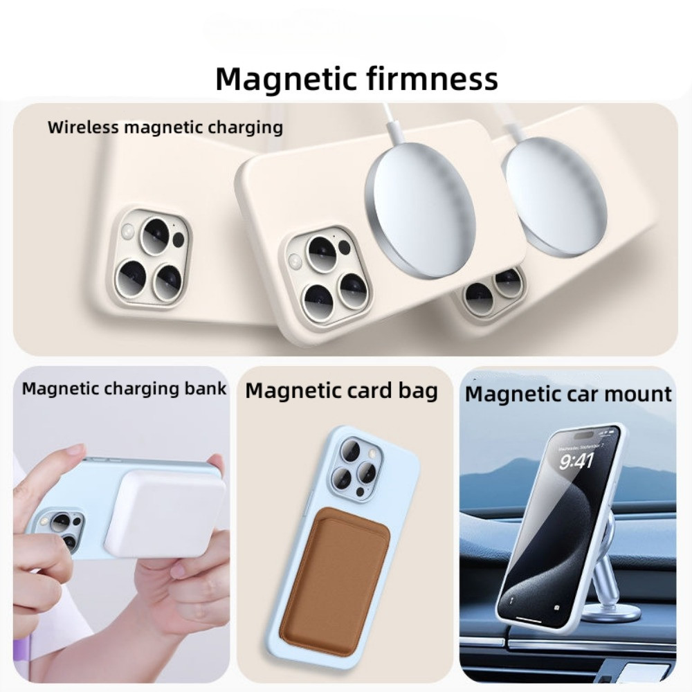 High Quality Soft Liquid Silicone Magnetic Phone Case For iPhone 18 17 ...