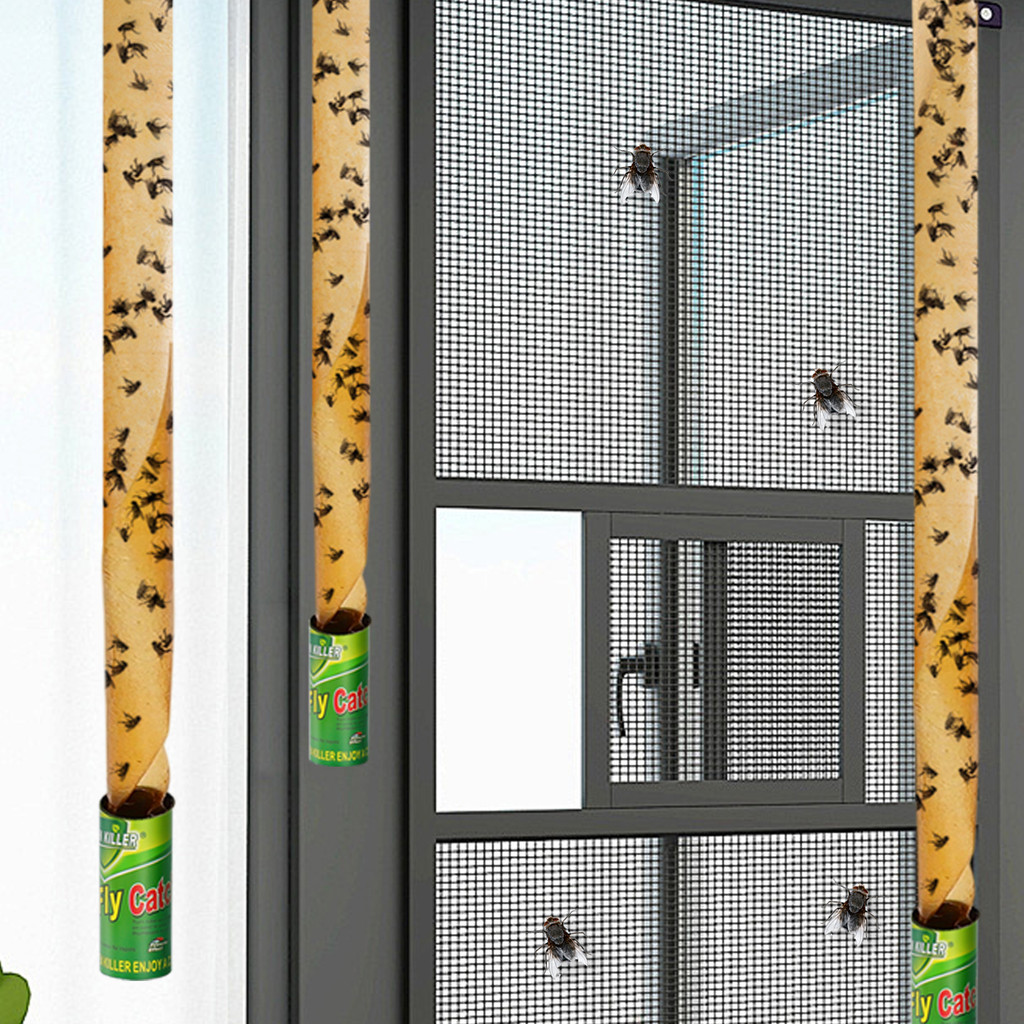 1/4Pcs Double-sided Sticky Flies Strips / Flying Insect Trap / Sticky ...