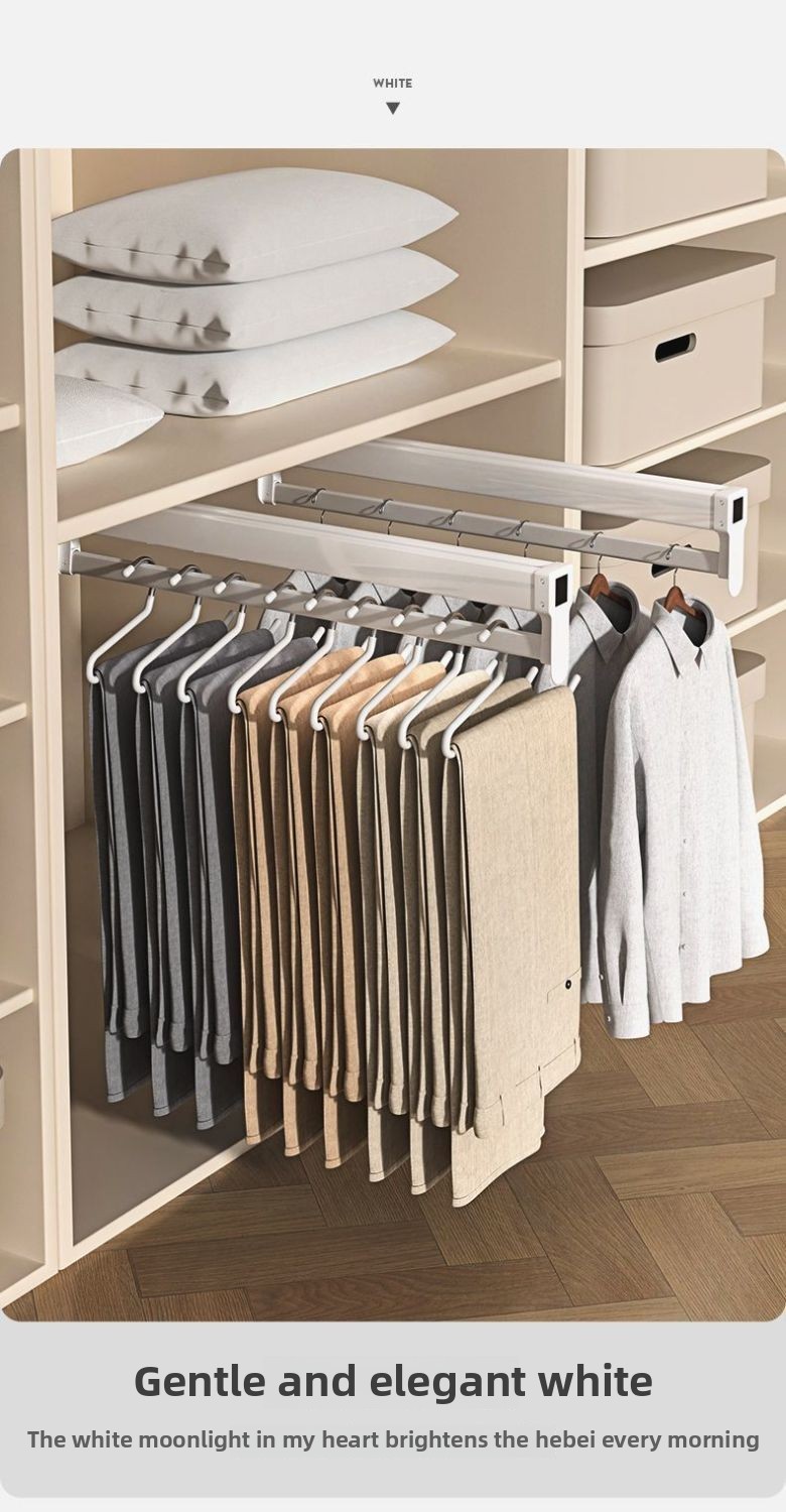Wardrobe Clothes Hanger Cabinet Top-mounted Pull-out Retractable ...