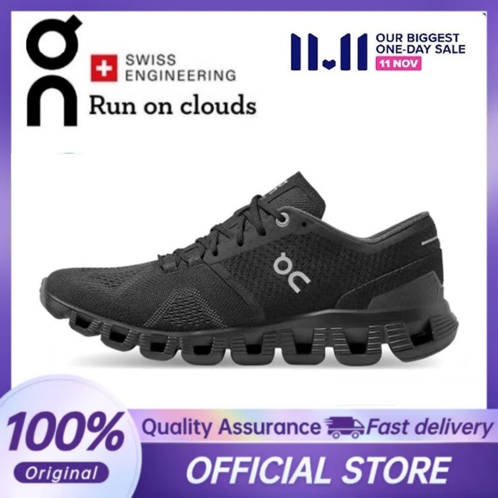 On Running Cloud X 1 Black Unisex Low-top Running Shoes | Shopee ...
