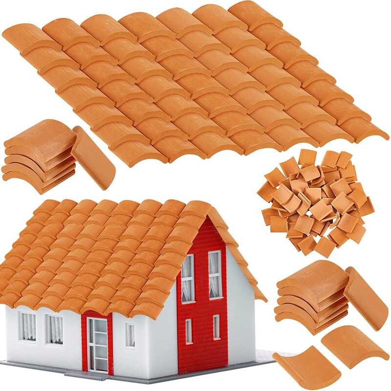 Pcs 100 Roof Building Set Miniature Til Mini Shingl Fake Tile Dollhouse ...