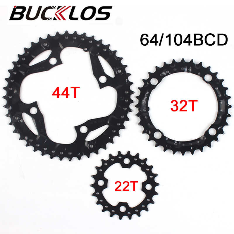 104BCD BUCKLOS MTB Chain Ring 22T 32T 44T 3x9s 64BCD Double Triple ...