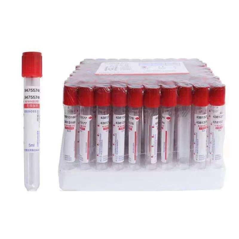Red 5Ml No Additive Tube Blood Collection Tube Disposable Sterile Blood ...