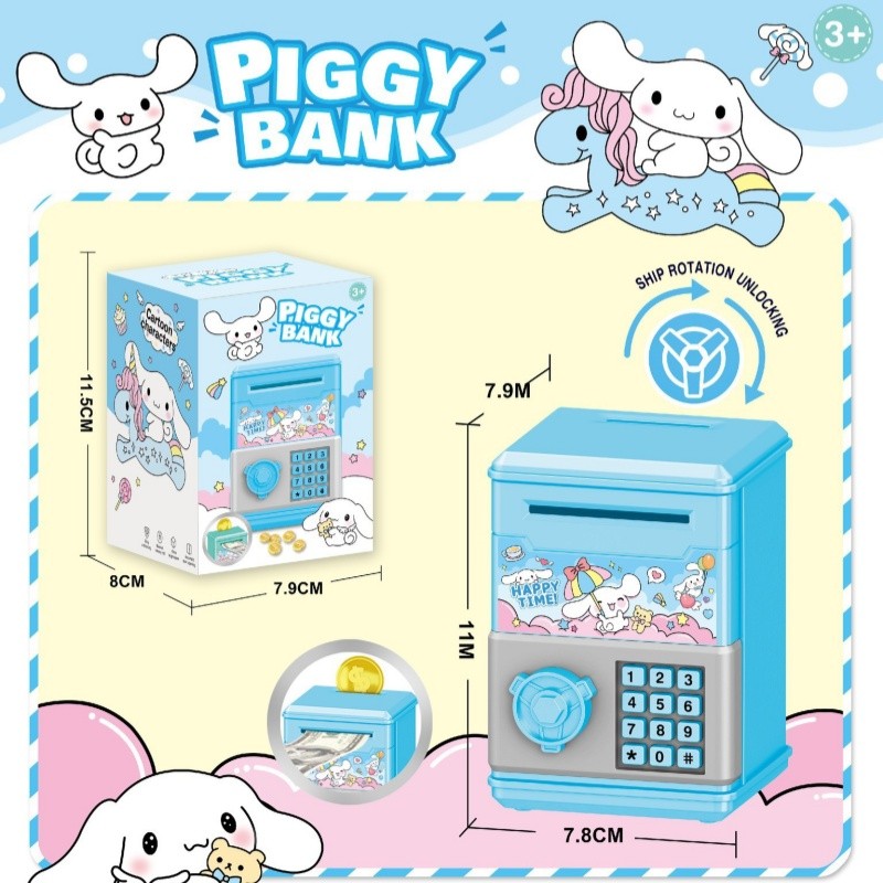 Mini Coin bank Saving Machine ATM Save Money Piggy Bank with Storage ...
