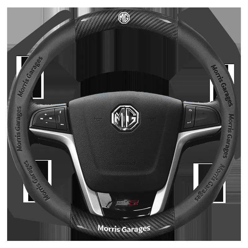 Carbon Fiber Leather Steering Wheel Cover For MG ZR HS ZS EP MG5 6 7 ...