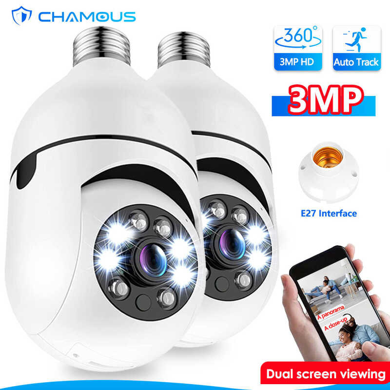 E27 3Mp Bulb Camera Wifi 1080P Wireless Security Cam 360 Baby Monitor ...