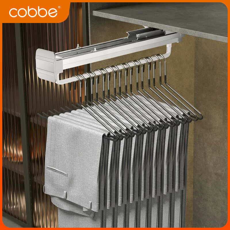 Mounted Telescopic Top Pants Rack, Wardrobe With Built-In Slide Rail ...