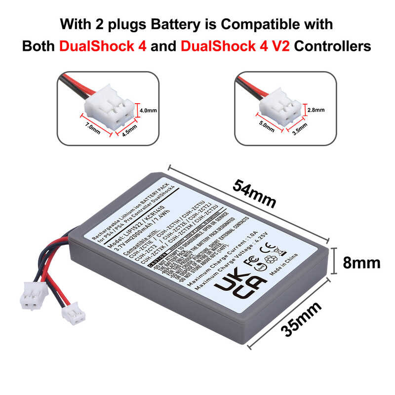 Batterie De Rechange Pour Manette PS4 Dualshock 4 V1/V2/V3 - Modèle LIP1522 - Neuf