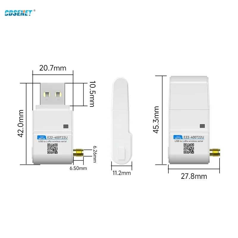 RF Wireless Module 433MHz Lora CDSENET E22-400T22U Lower Power 22dbm ...