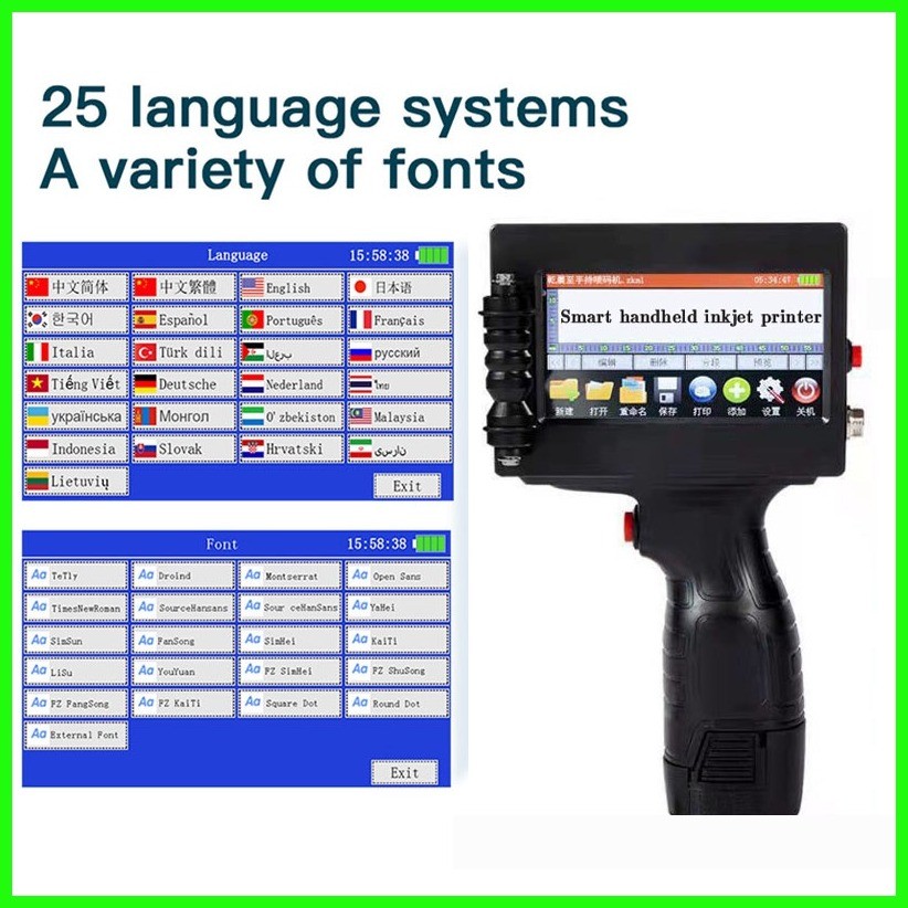 Portable Hand Held Inkjet Printer 12 7mm Label Printer QR Bar Batch