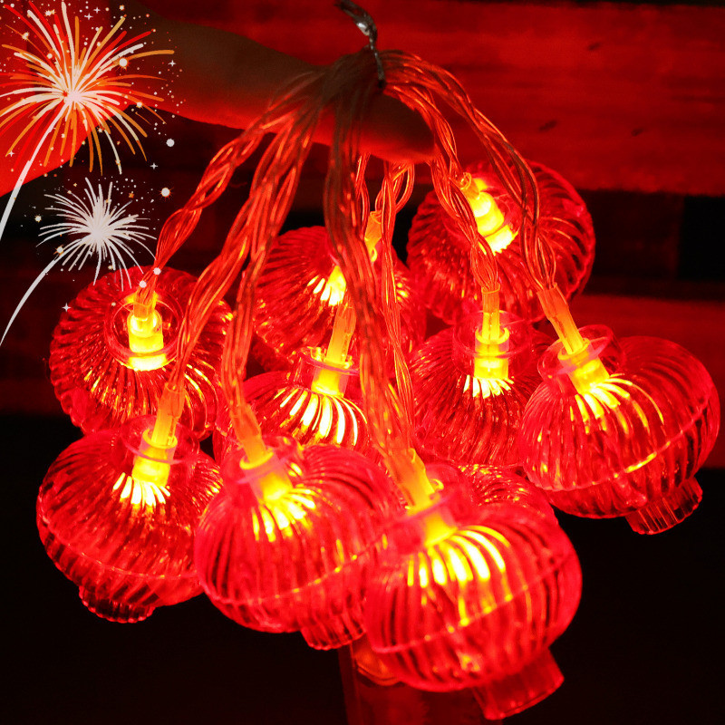 [ Featured ] New Year Spiral Red Lantern String - Warm Joyful Lighting ...