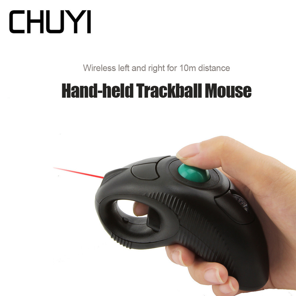 CHYI Wireless Track Laser Mouse Thumb-Controlled Wired Mause 2.4G 10M ...