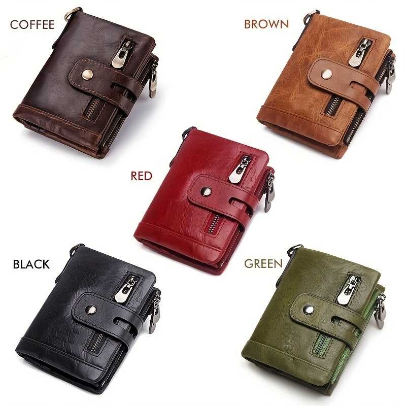 Genuine 100% Leather RFID Men Cowhide Wallets Coin Purse Small Mini ...