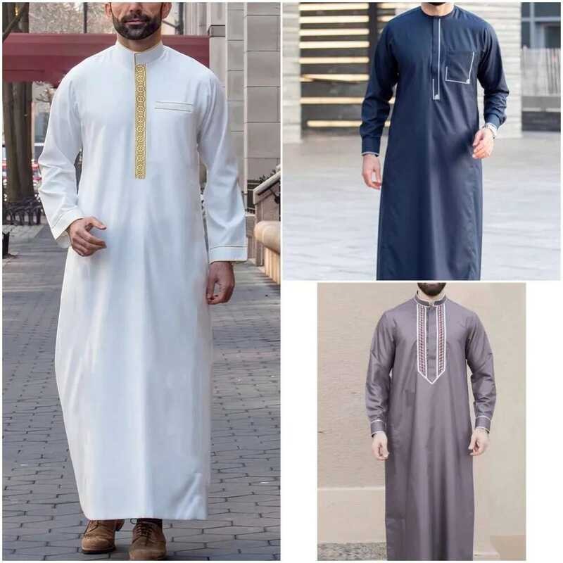 Bb Muslim Robes Islamic Men Clothes Arabic Embroidered Dress Jubba ...