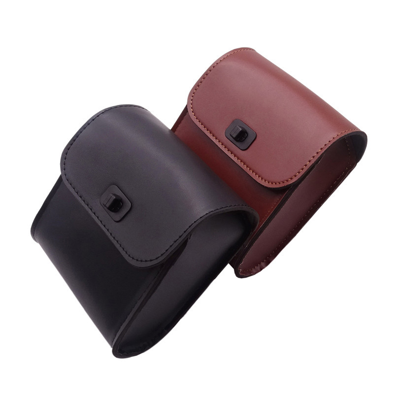 Universal PU Leather Side Tool Bags – Sissy Bar Saddlebag Storage Pouches For Motorcycles (Pair)