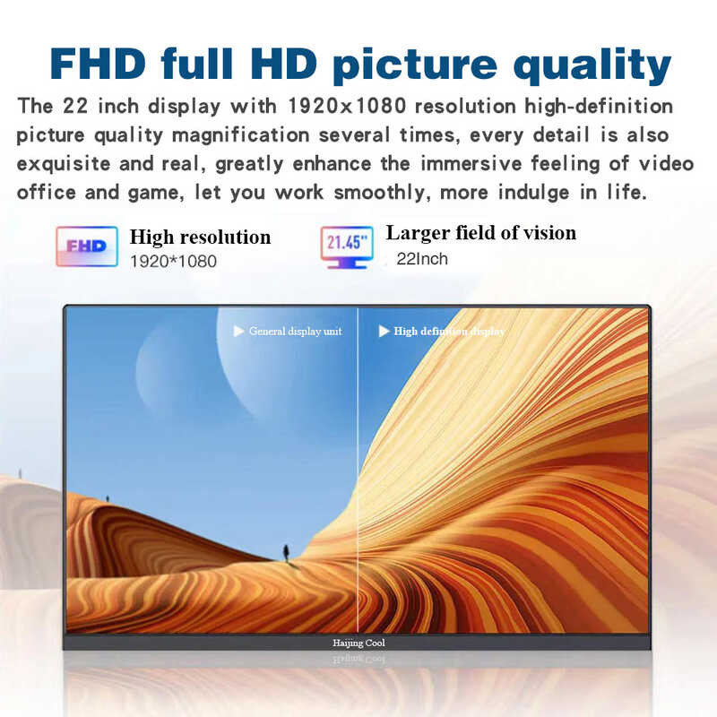 Inch 22 Monitor 75Hz LED Display PC IPS HD Desop Computer Screen Flat ...