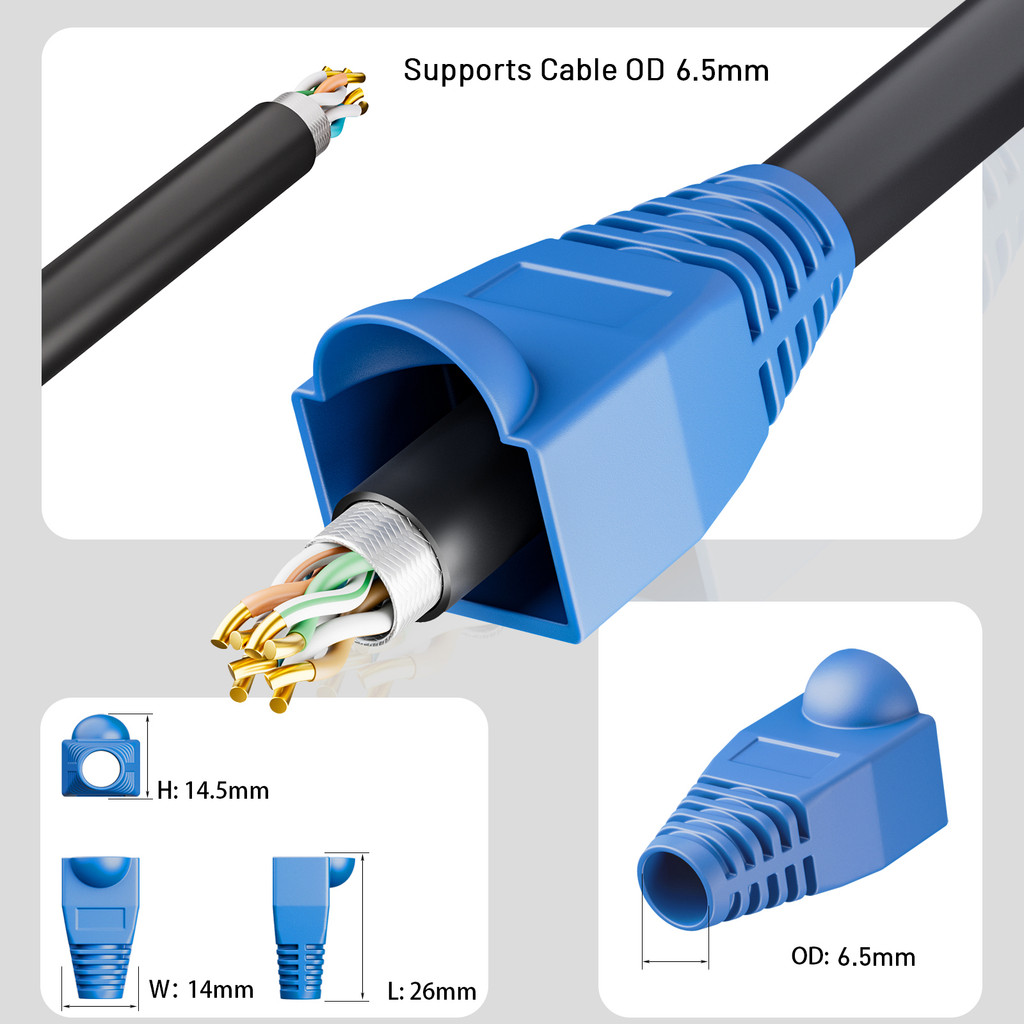 ZoeRax UTP RJ45 Connectors, Cat6 RJ45 Pass Through Plugs 50-Pack, Cat6 ...