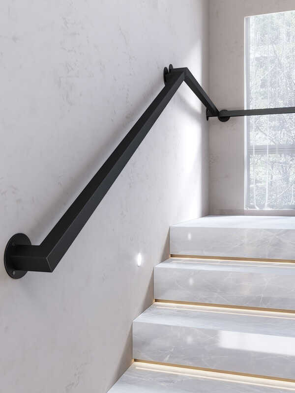 Staircase handrails, wrought iron square tube railings, elder children ...