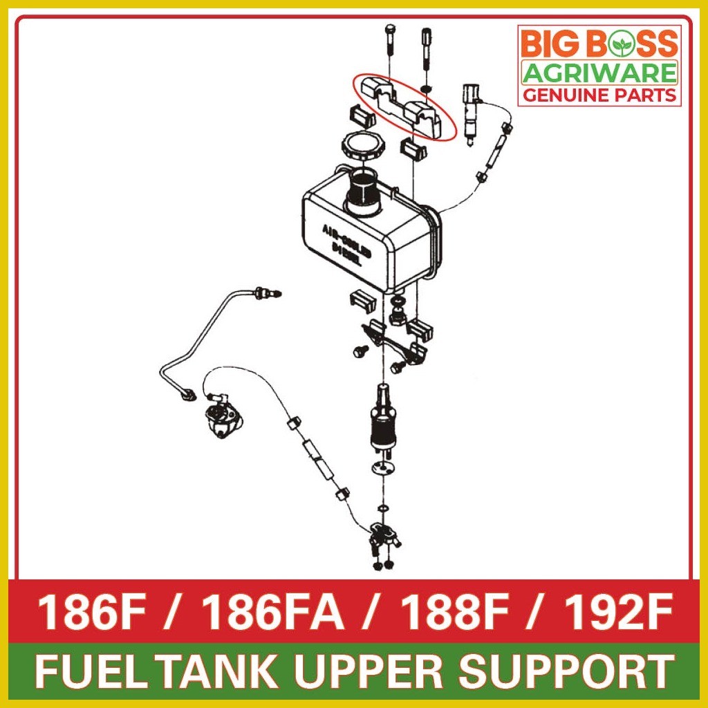 BBA Fuel Tank Upper Support 186F (10hp) / 186FA (12hp), 188F, 192F ...