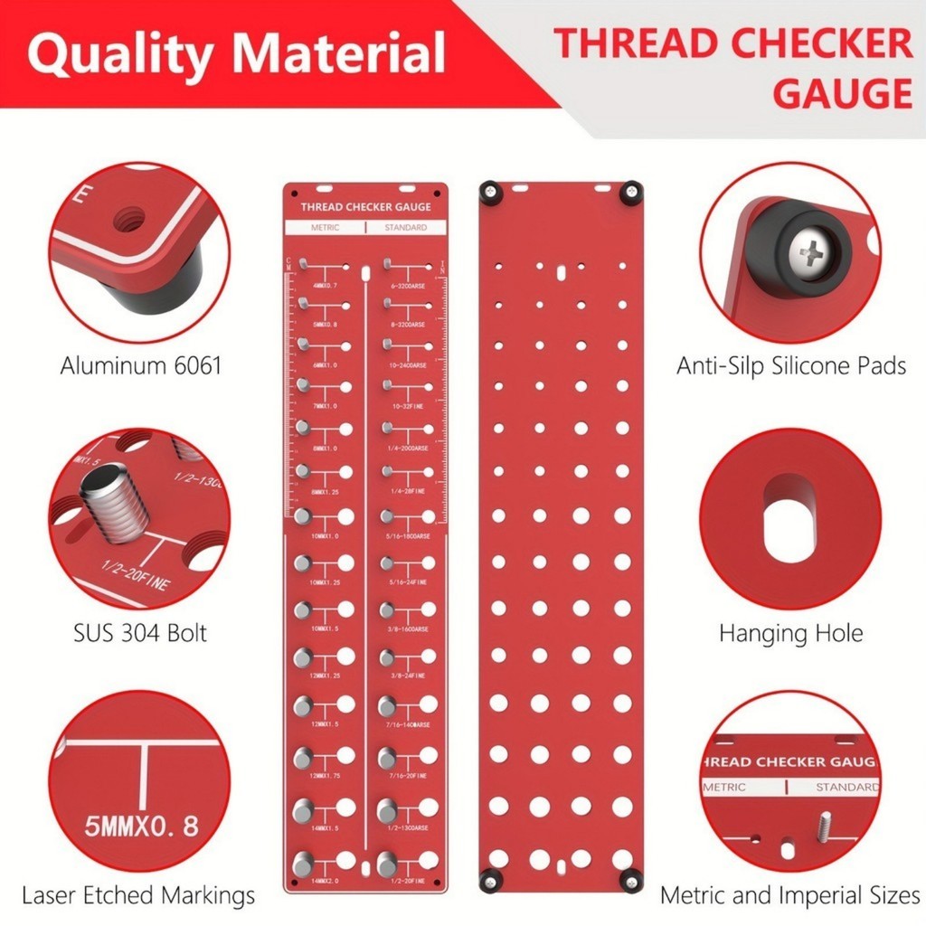 Nut and Bolt Thread Checker Screw Thread Gauge Standard Thread ...