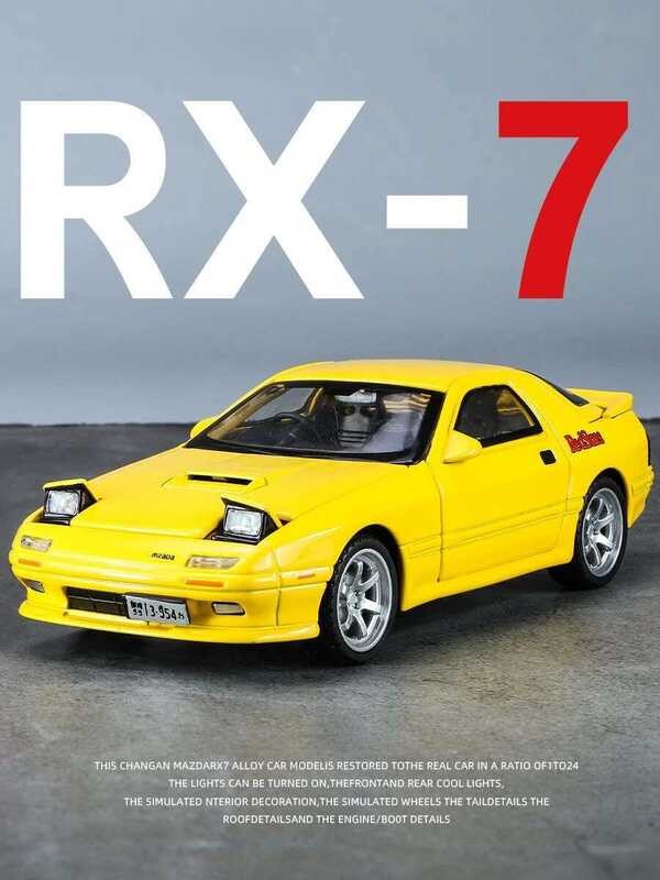 1/32 Mazda Rx7 Initial D Miniature Diecast Rx-7 Toy Car Model Sound ...