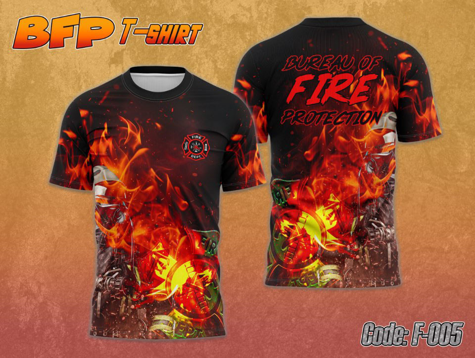 2025 BFP Fire department Shirts Full Sublimation Men and Women Tops ...
