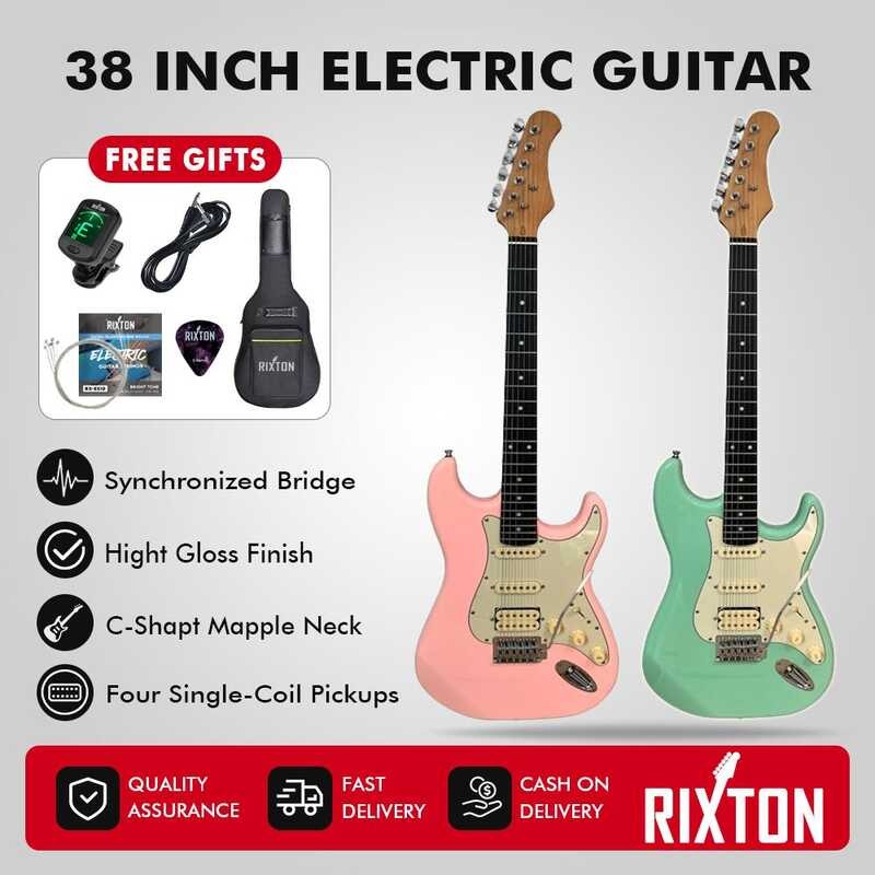 RIXTON Electric Guitar 38 Inch ST Electric Guitar Telecaster Electric ...
