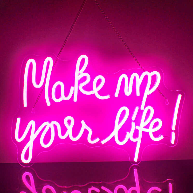 Ng Gumawa Iyong Buhay Neon Sign Personalized Led Lights Bar Laro Room ...