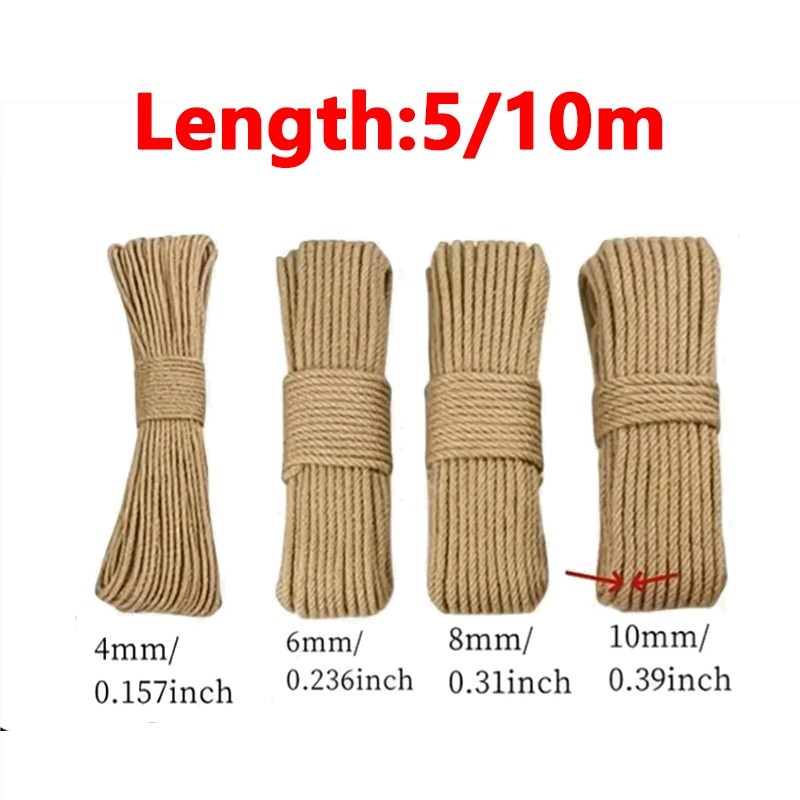 10M DIY Cat Scratcher Rope Natural Sisal Rope Pet Cat Toys for ...