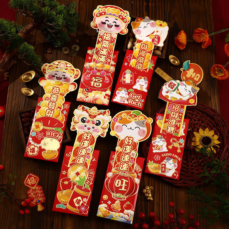 2025 Creative Cartoon Red Envelopes Lucky Cat Money Packets Crayon Shin ...