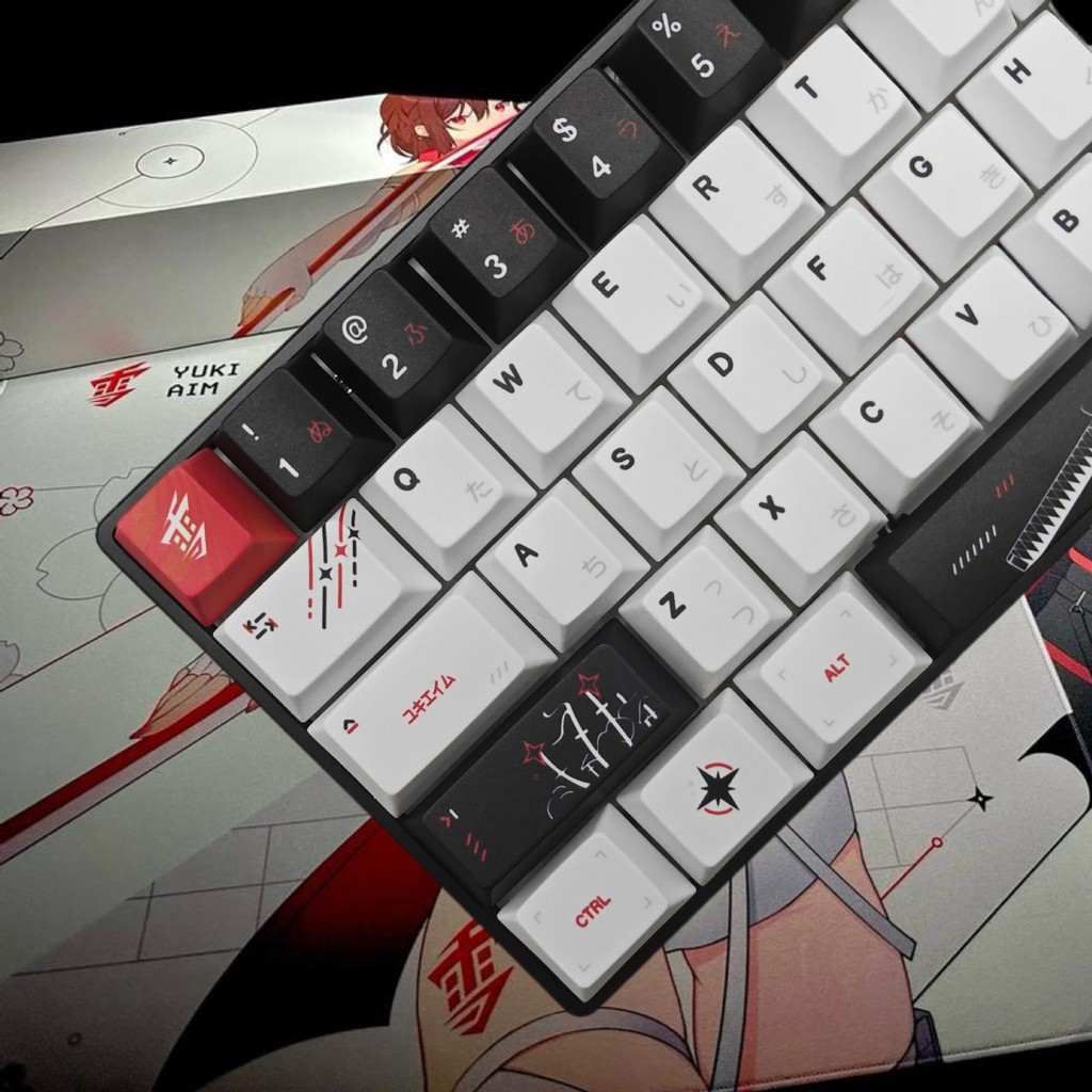 Amerteer133 Keys Yuki aim PBT Material CHERRY Profile keycap set for MX ...