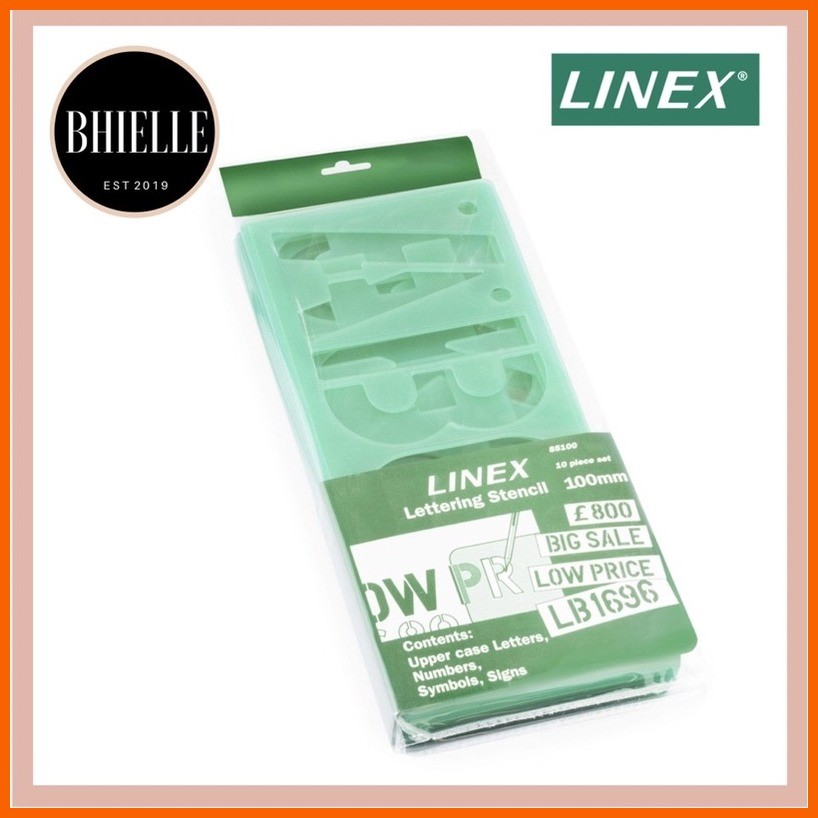 Linex 85100 Lettering Stencil 100mm, 10pcs in Set (Upper Case Letters ...
