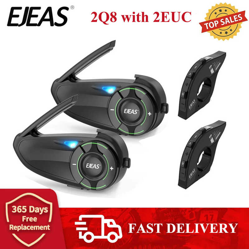 Ejeas Q Bluetooth Motorcycle Helmet Headset Intercom Kasama Ang Euc Remote Walkie Talkie