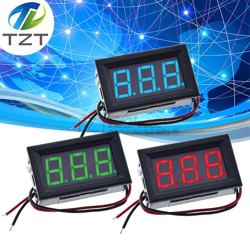 Two line DC voltmeter with 0.56-inch LED digital voltmeter DC4.5V-30.0V ...