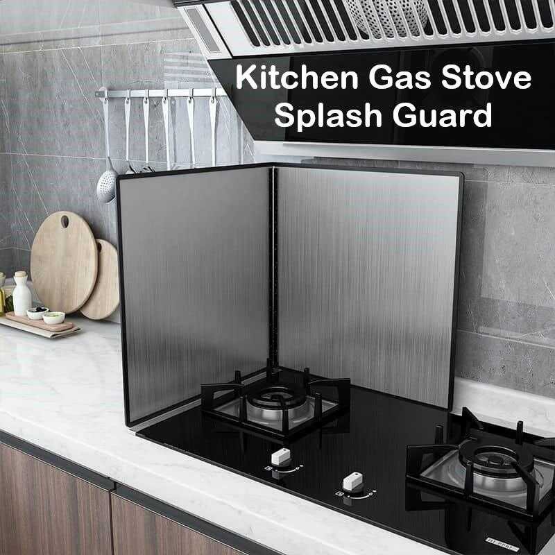 Stainless Steel Gas Stove Splash Guard Kitchen Cooking Oil Spill Baffle ...