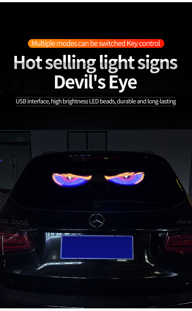 Lumière Devil Eyes For Voitures, Yeux LED Pour Camion, Programmable
