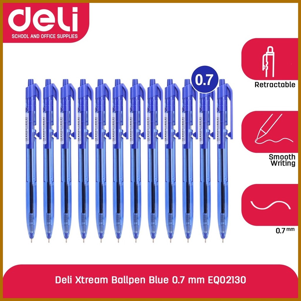 Deli EQ02130 Writing Instrument Xtream Ballpoint Ballpen Blue 0.7 mm ...