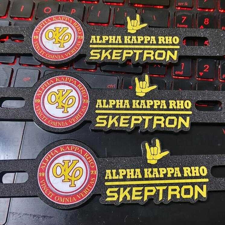 Skeptron Alpha Kappa Rho Akhro AKP Motorcycle Car Plate Number Emblem ...