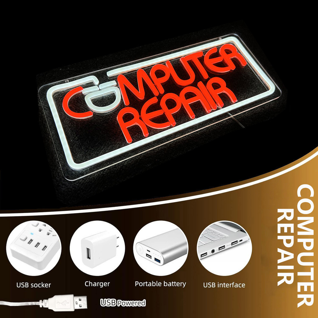 UNOLUX Computer Repair Neon Sign - Customized Business Signage for Shop ...