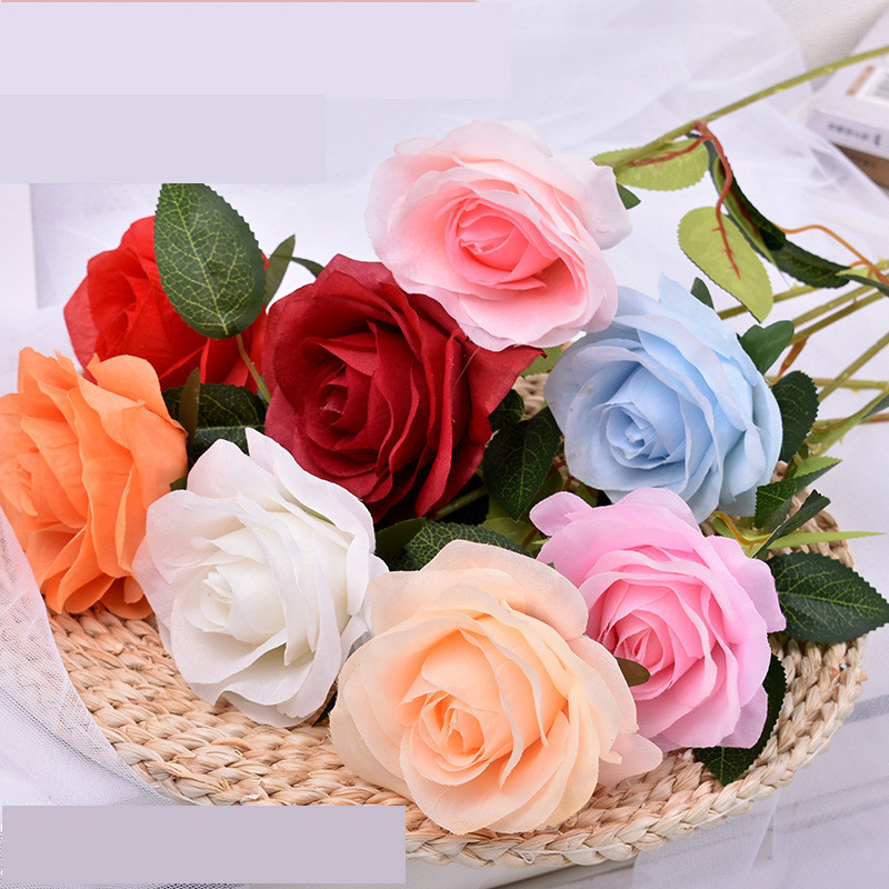 Artificial Silk BIG Rose Flower Fake Flowers Rose Bouquet for Valentine ...