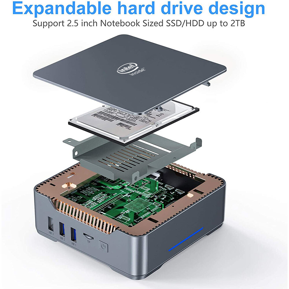 4K Quad Core Mini PC Intel Celeron J3455 / J4125 Windows 10 with 8GB ...