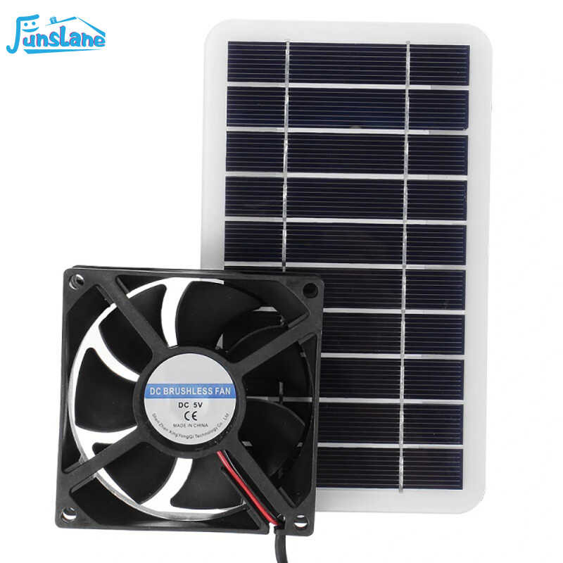 Solar Funslane Powered Fan, Solar Exhaust Intake Fan Kit, Waterproof 2W ...