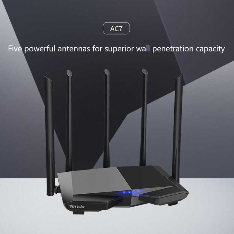 AC7 Tenda Dual Band Wireless AC1200 Router Wifi Range Repeater with 5 ...