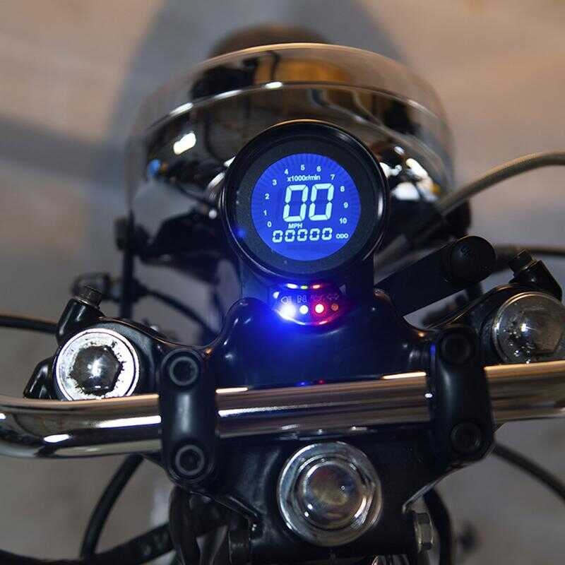 LCD Display Digital Dash Universal Vintage Motorcycle Speedometer Oil ...